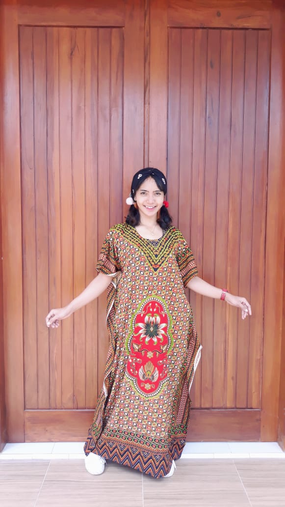 Long Dress Batik Lengan Pendek Ratu Busana