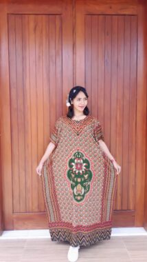 Long Dress Batik Lengan Pendek Ratu Busana