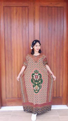 Long Dress Batik Lengan Pendek Ratu Busana