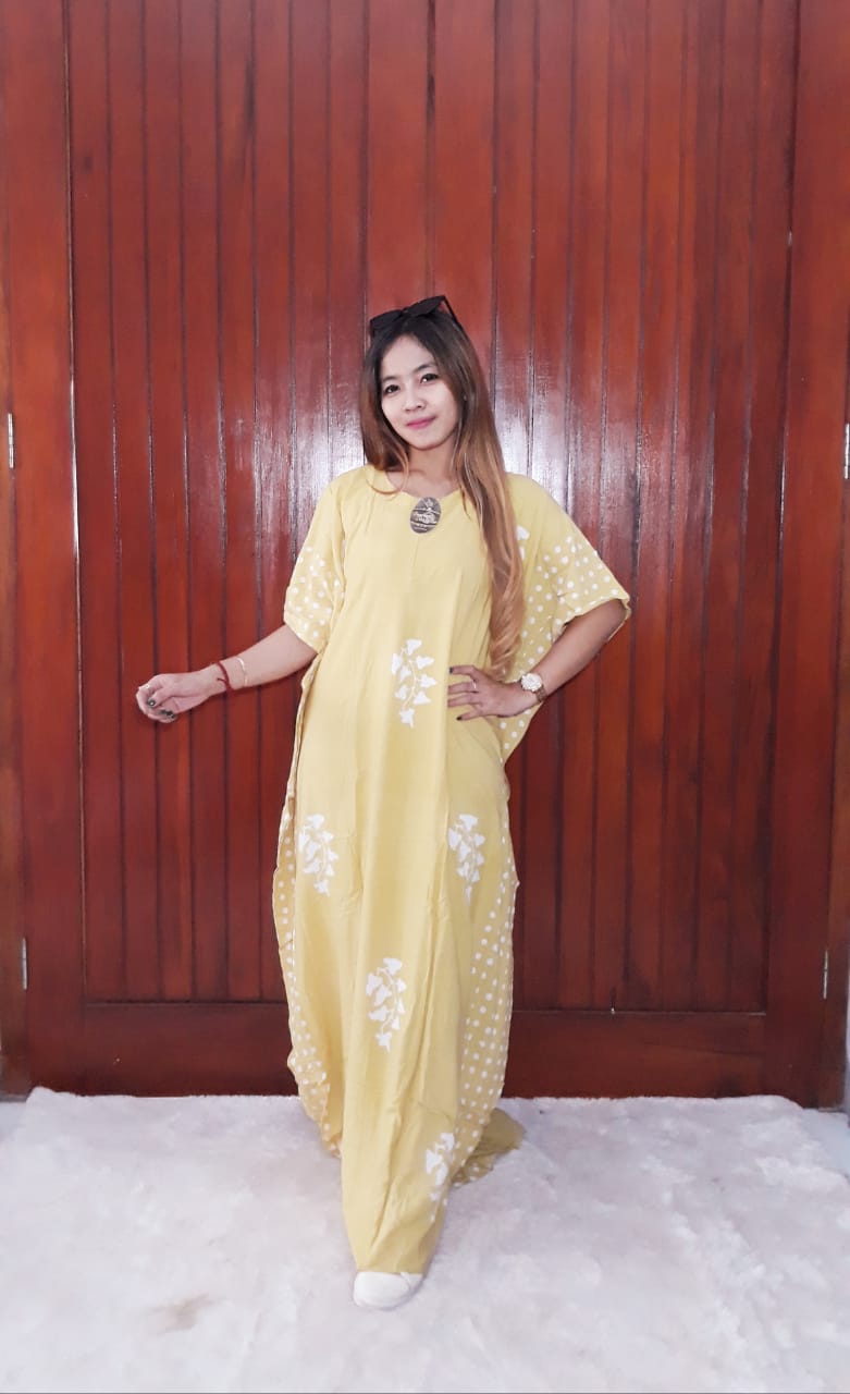 Long Dress Batik Pastel Lowo Panjang Polos