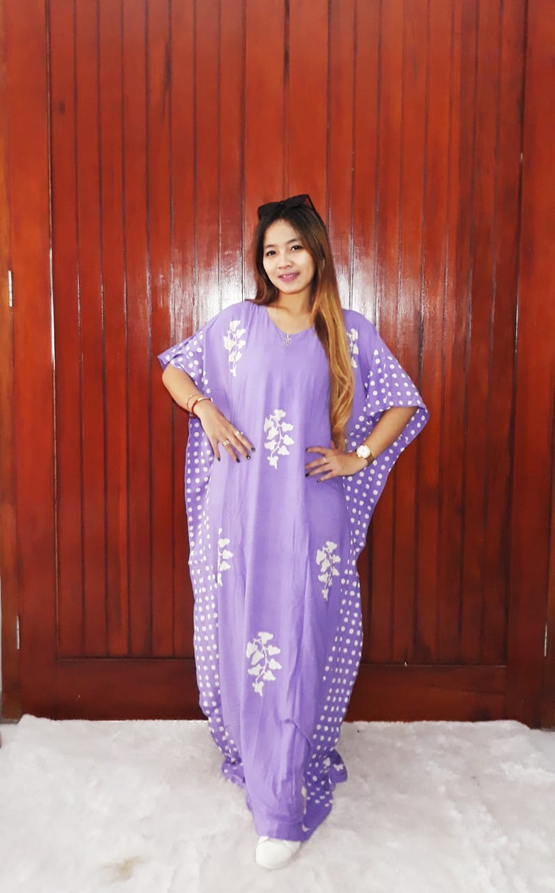 Long Dress Batik Pastel Lowo Panjang Polos