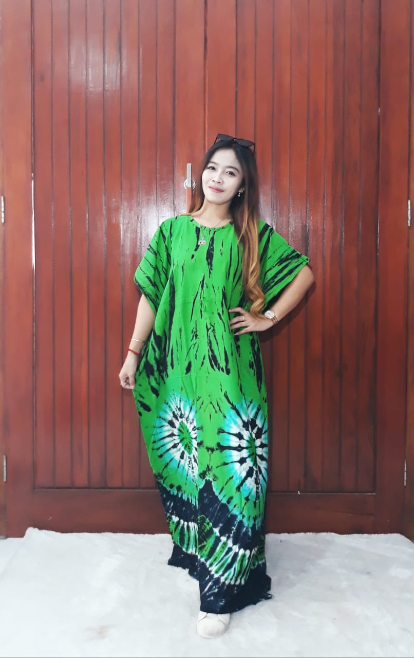 Longdress Batik Kelelawar Lengan Pendek Rayon Twill