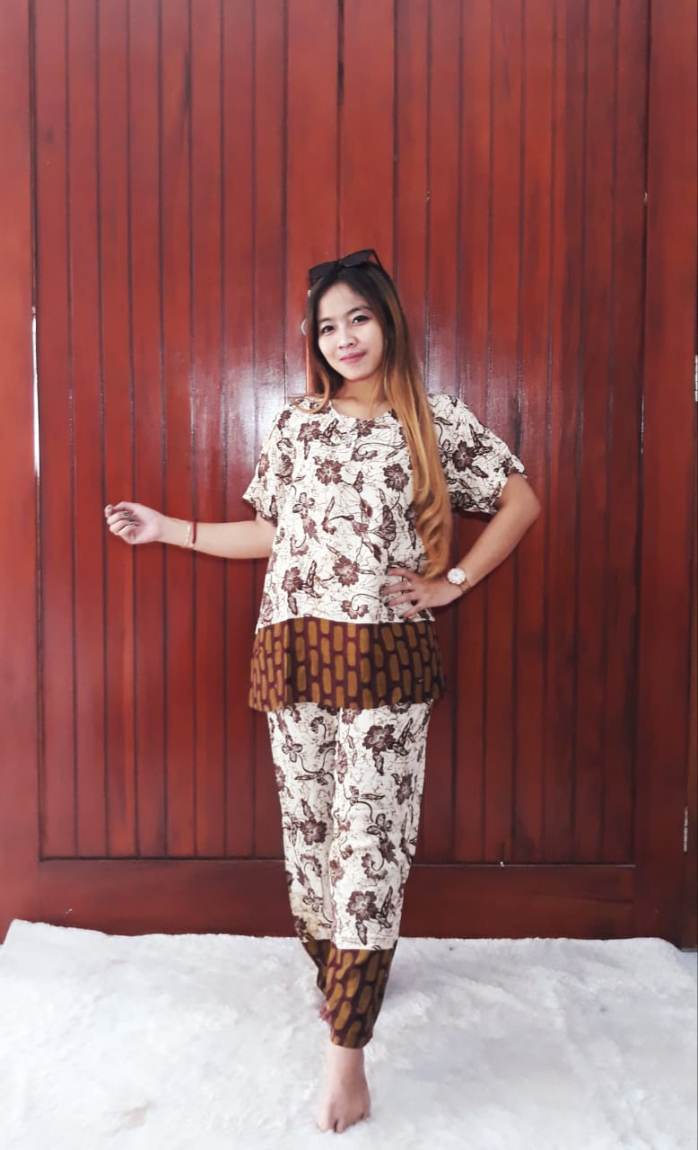 One Set Batik Setelan Wanita Celana Panjang