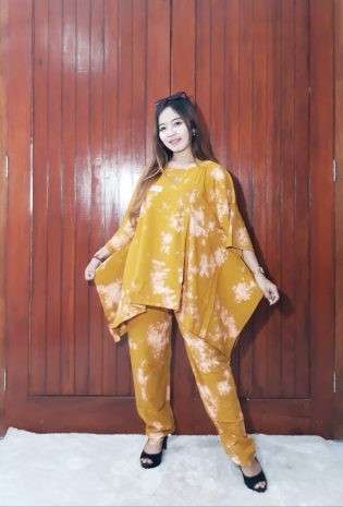 One Set Tie Dye Monochrome Bahan Rayon