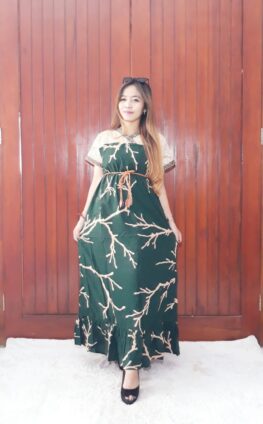 Sack Dress Batik Renda Panjang Kombinasi Brokat