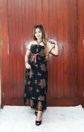 Sackdress Batik Renda Kombinasi Brokat Panjang