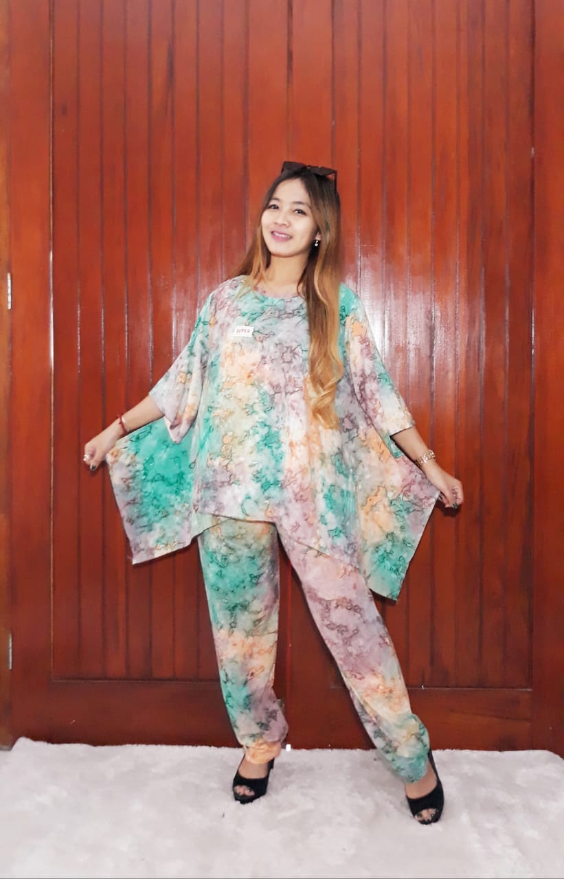 Setelan One Set Batik Panjang Bahan Rayon