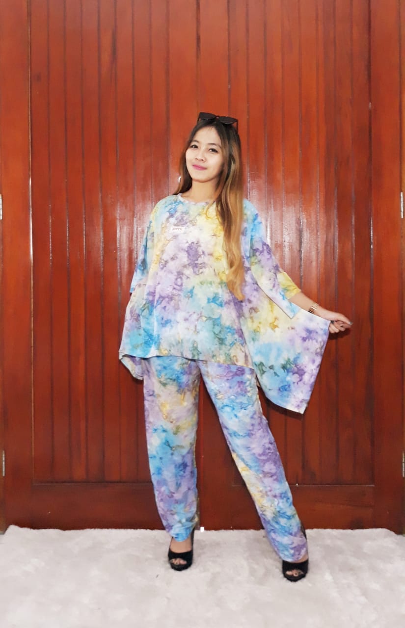 Setelan One Set Batik Panjang Bahan Rayon