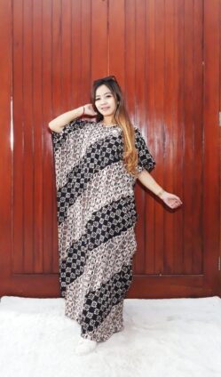 Baju Long Dress Batik Panjang Kelelawar Busui