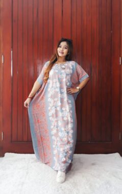 Baju Long Dress Batik Panjang Kelelawar Cendana