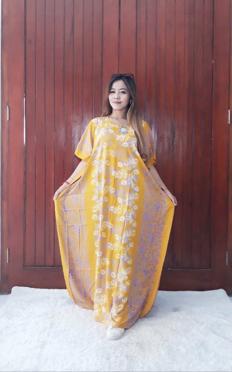 Jual Baju Long Dress Batik Panjang Kelelawar Cendana | THEBATIK.CO.ID
