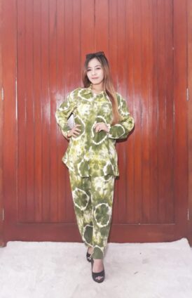 Baju One Set Tie Dye Setelan Jumputan Panjang