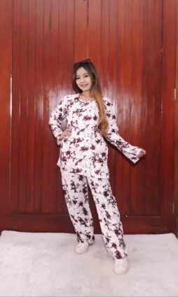 Baju Tidur One Set Piyama Putih Murah