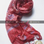 Batik Shawl Indonesia Motif Floral Merah