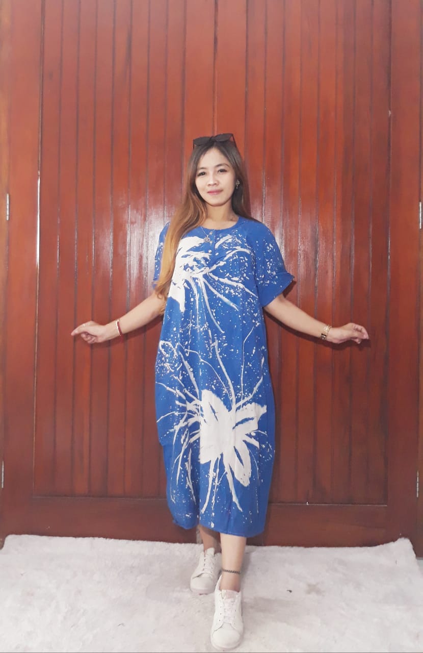 Daster Batik Jumbo Motif Ciprat Floral Adem