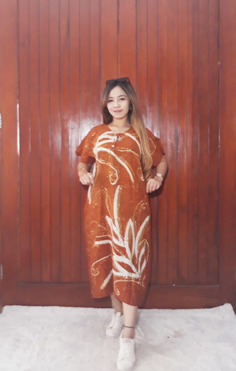 Daster Batik Jumbo Motif Ciprat Floral Adem