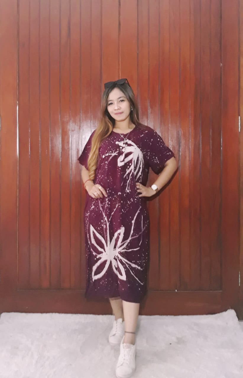 Daster Batik Jumbo Motif Ciprat Floral Adem