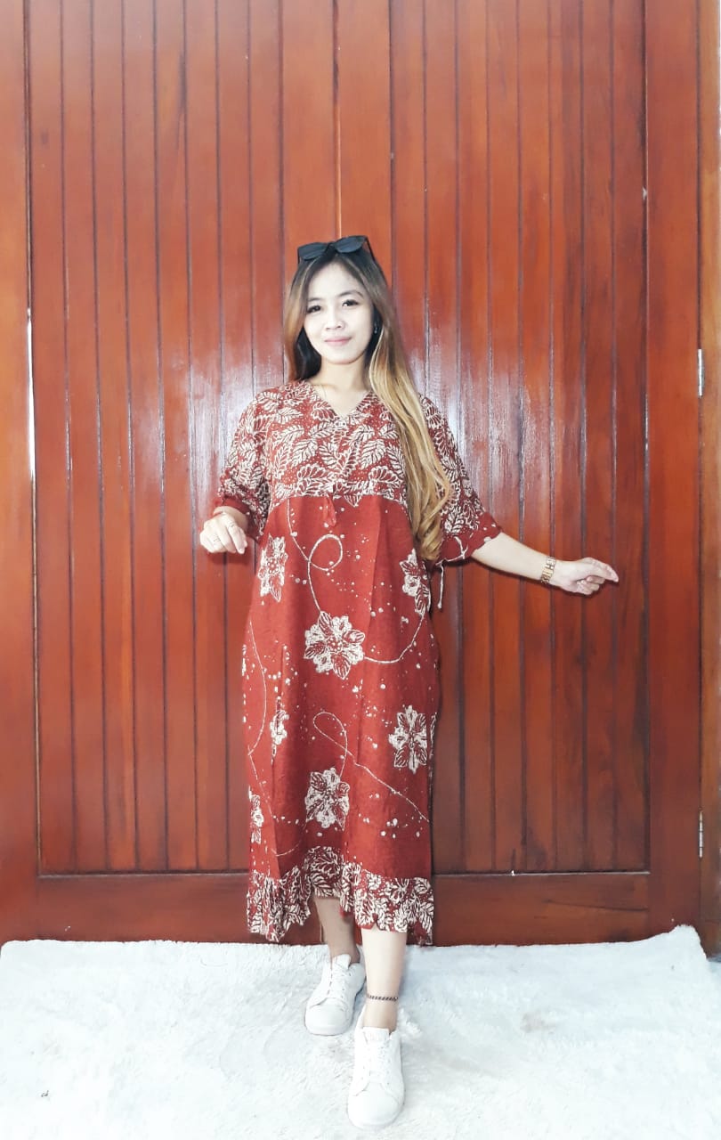 Daster Batik Santung Maura Lengan 3/4
