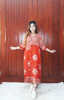 Daster Batik Santung Maura Lengan 3/4