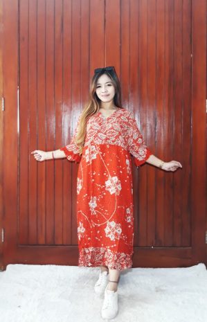 Daster Batik Santung Maura Lengan 3/4
