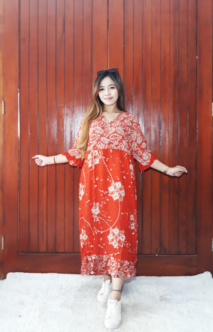 Daster Batik Santung Maura Lengan 3/4