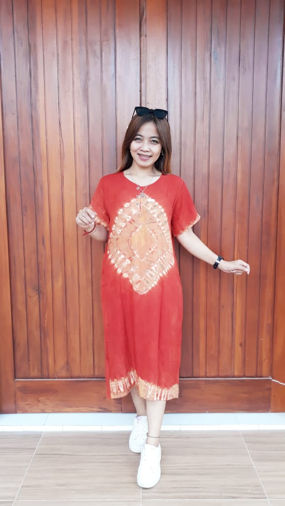 Daster Batik Shibori Jumputan Lengan Pendek