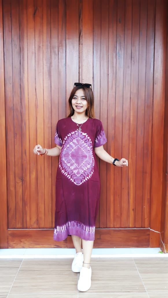 Daster Batik Shibori Jumputan Lengan Pendek