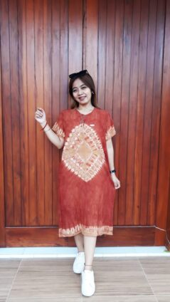 Daster Batik Shibori Jumputan Lengan Pendek