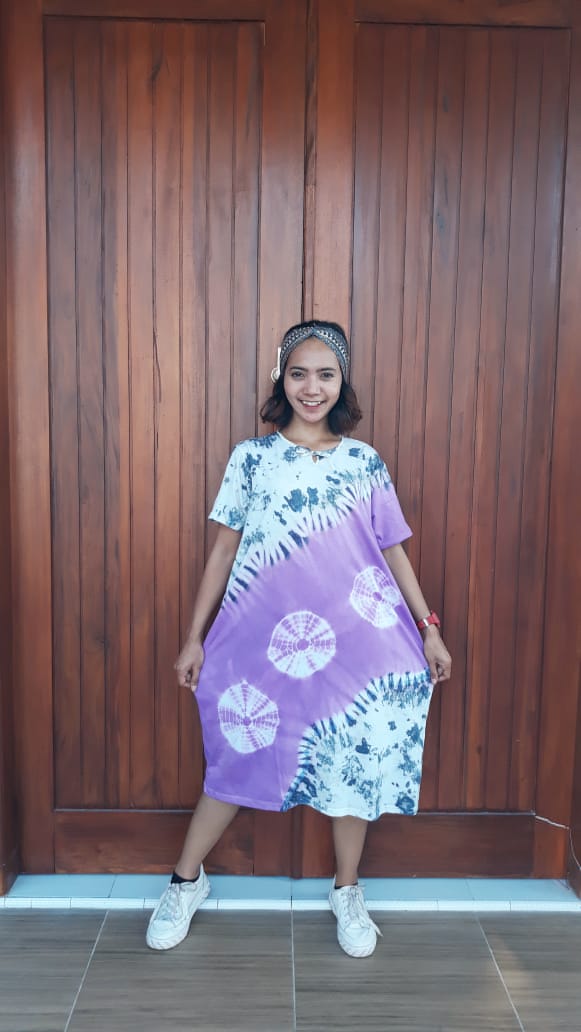 Daster Jumbo Bahan Kaos Batik Jumputan