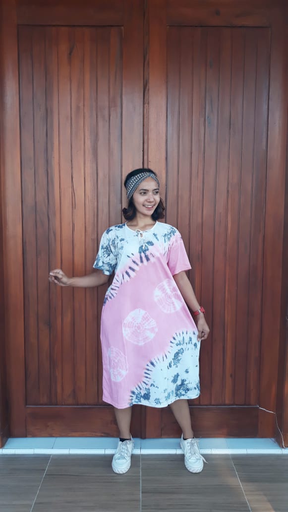 Daster Jumbo Bahan Kaos Batik Jumputan