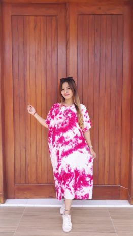 Daster Jumbo Batik Jumputan Bahan Santung