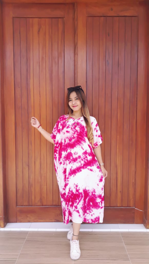Daster Jumbo Batik Jumputan Bahan Santung