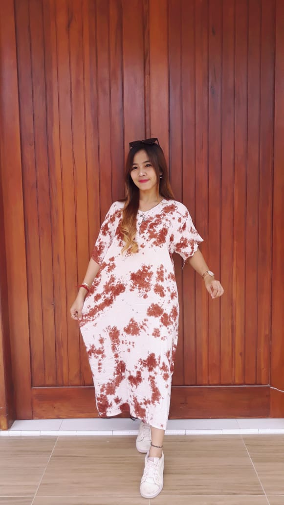 Daster Jumbo Batik Jumputan Bahan Santung