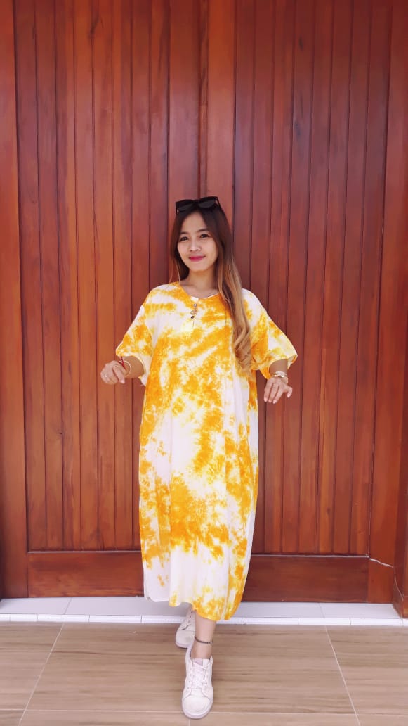 Daster Jumbo Batik Jumputan Bahan Santung