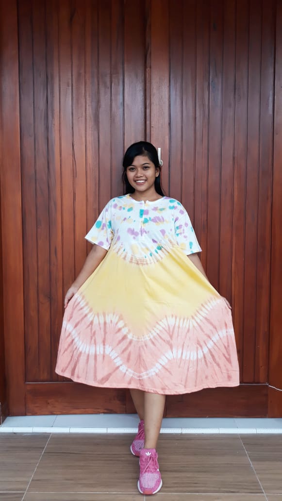 Daster Kaos Batik Jumputan Model Payung