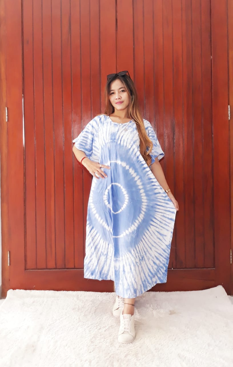 Daster Kelelawar Batik Jumputan Bahan Santung Adem