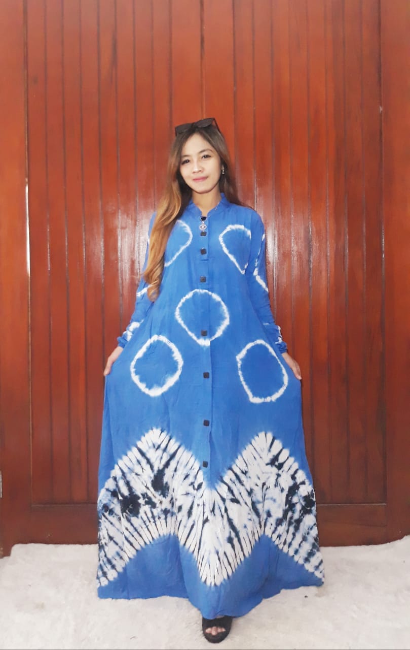 Gamis Panjang Model Payung Jumputan Batik Busui
