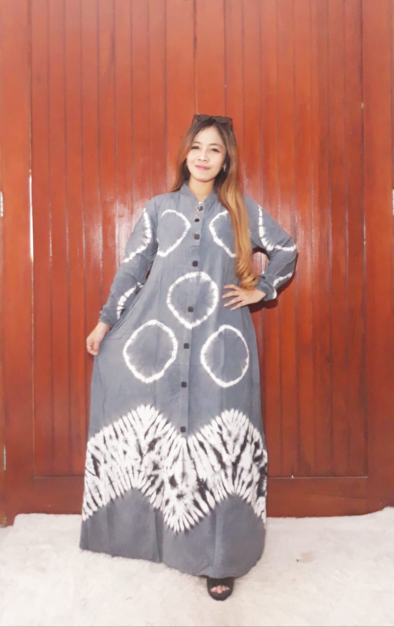 Gamis Panjang Model Payung Jumputan Batik Busui