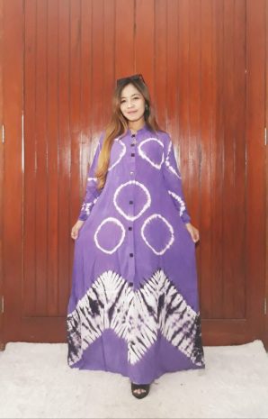 Gamis Panjang Model Payung Jumputan Batik Busui