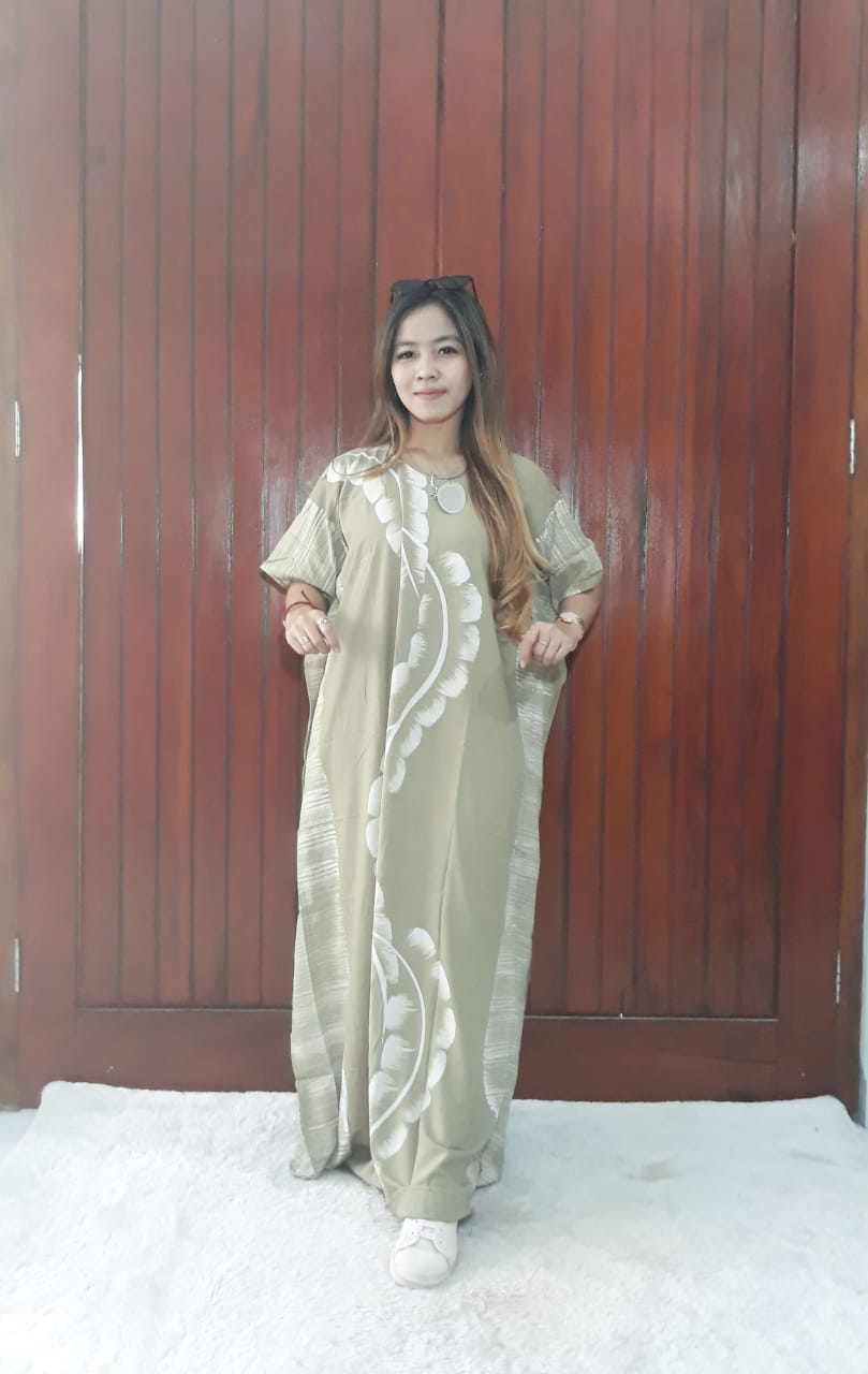 Long Dress Kelelawar Batik Cendana Bahan Santung