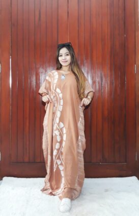 Long Dress Kelelawar Batik Cendana Bahan Santung