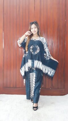 One Set Ronce Rumbai Tie Dye Kulot Panjang
