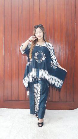 One Set Ronce Rumbai Tie Dye Kulot Panjang