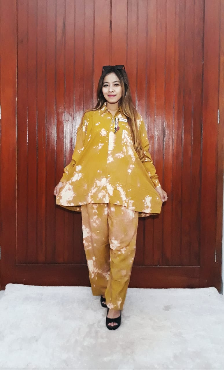 One Set Tie Dye Baju Setelan Super Jumbo