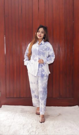 One Set Tie Dye Jumputan Modern Setelan Panjang