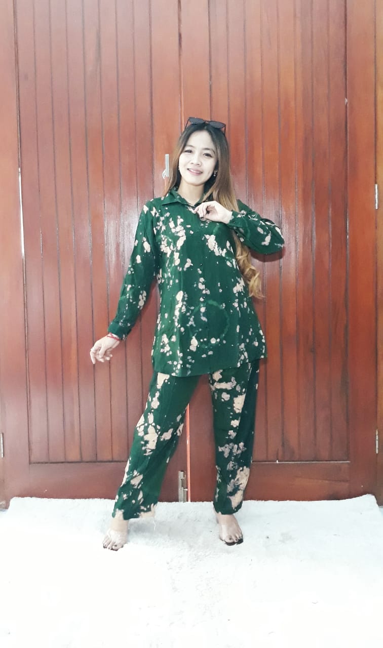 One Set Tie Dye Jumputan Modern Setelan Panjang