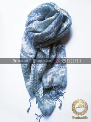 Silk Batik Scarf Indonesia Handmade Flower Art