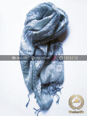 Silk Batik Scarf Indonesia Handmade Flower Art