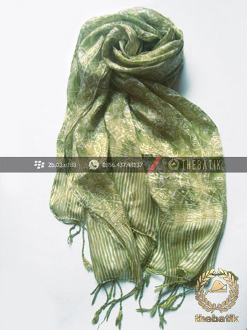 Silk Batik Scarf Indonesia Handmade Flower Art