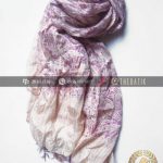 Selendang Batik Sutra Warna Pastel Ungu
